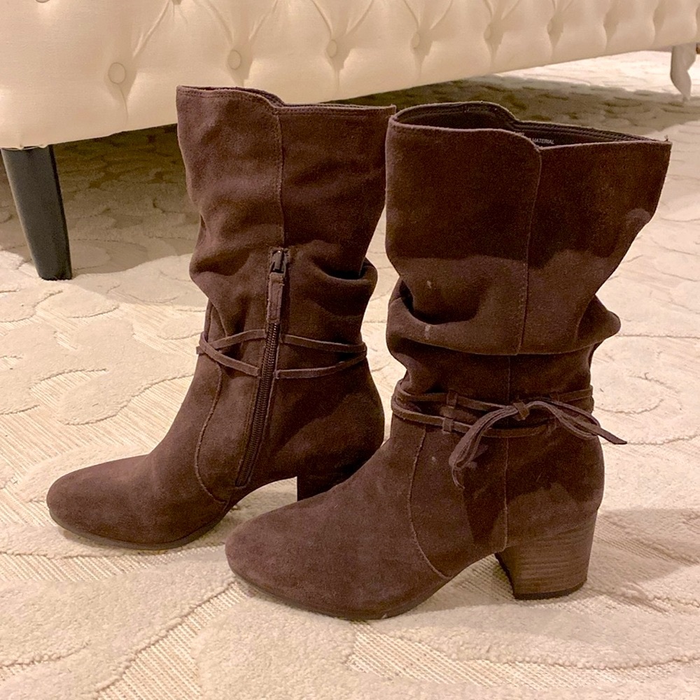 Stitch Fix Slouchy Brown Boots 1.5” Heel